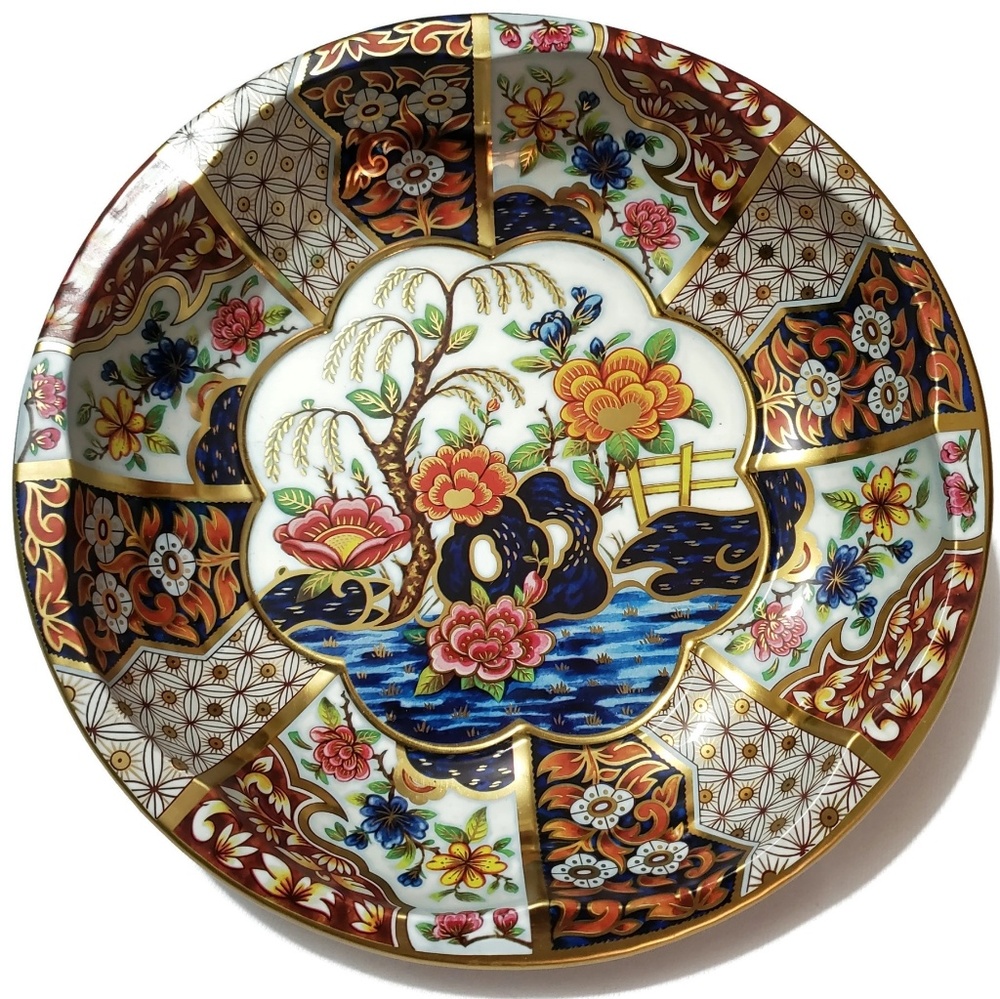 VINTAGE 1971 daher decorated ware metal dish 10"